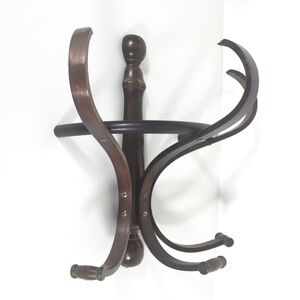 Vintage Thonet Style Wall Mounted Bent Wood Hat or Coat Hooks